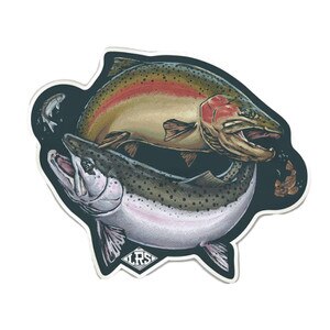 Lakes Rivers Streams Steelhead Cycle Decal in One Color